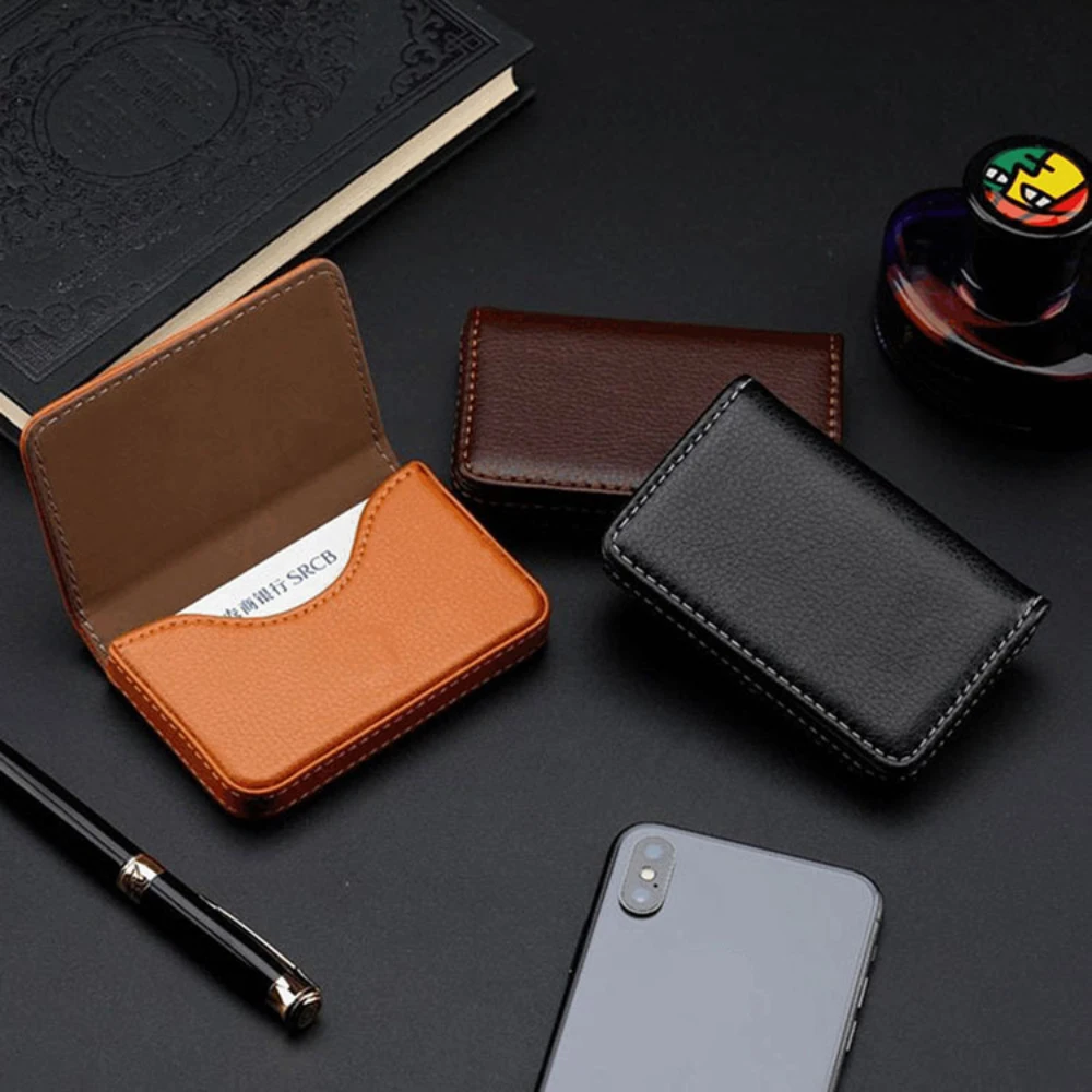 Sized Stitched PU Leather Cred - Index Card Holder recension och pris